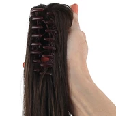 Tokalı Dalgalı At Kuyruğu - Açık Kahve thumbnail 4