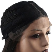 Su Dalgası Fiber Sentetik Tül Peruk - Siyah / Gri Ombreli thumbnail 5