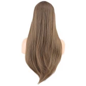 Düz Perçemli Uzun Fiber Sentetik Peruk - Bebek Kumralı thumbnail 1