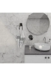 Decorev DC-5053 Dekoratif Yapıştırmalı Banyo Mutfak Metal İkili Kancalı Askı Siyah Pratik Vidasız - 1