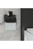 Decorev DC-5055 Dekoratif Tuvalet Kağıtlığı Siyah Metal Yapışkanlı - 2
