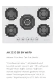 EMİNÇELİK EC-AH 2250 BW WG 70 SNG 5 Gözlü 70 Cm Beyaz Cam Ankastre Gömmeli Ocak (4 Gözlü Ocak Yerine Uyumlu) SANCAK ALİMER - 4