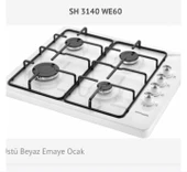 EMİNÇELİK EC-SÜ 3140 We60 NG Set Üstü (Tezgahüstü) Beyaz Emaye Ocak SANCAK ALİMER - 3