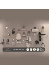 Decorev DC-5056 Dekoratif Siyah Tuvalet Kağıtlık Kapaksız Modern Banyo Aksesuarı Yapışkanlı Siyah - 2