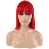 Kırmızı Gerçek Küt Peruk thumbnail 1