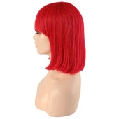 Kırmızı Gerçek Küt Peruk thumbnail 3