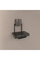 Decorev DC-5063 Dekoratif Sabunluk Yapıştırmalı Banyo Mutfak Plastik Sabunluk Siyah Vidasız Pratik - 1