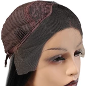 Fiber Sentetik Düz Uzun Tül Peruk - Siyah Gri Ombreli thumbnail 1