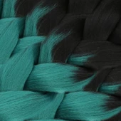 Afrika Örgülük Sentetik Ombreli Saç 100 Gr. - Siyah / Yeşil thumbnail 2