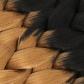 Afrika Örgülük Sentetik Ombreli Saç 100 Gr. - Siyah / Karamel thumbnail 2