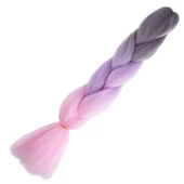 Afrika Örgülük Ombreli Sentetik Saç 100 Gr. - Soft Gri / Lila / Pembe - 1