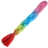 Afrika Örgülük Ombreli Sentetik Saç 100 Gr. - Pembe / Açık Mavi / Sarı / Kırmızı thumbnail 3