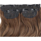 Fiber Sentetik Dalgalı Yarım Ay + 2 Yan Çıt Çıt - Kumral thumbnail 2