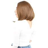 Fiber Sentetik Peruk Perçemsiz Kısa Düz - Kumral thumbnail 2