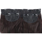 Fiber Sentetik Dalgalı Yarım Ay + 2 Yan Çıt Çıt - Koyu Kahve thumbnail 3