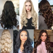 Fiber Sentetik Dalgalı Yarım Ay + 2 Yan Çıt Çıt - Balköpüğü Platin Röfleli thumbnail 1