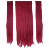 Fiber Sentetik Düz Yarım Ay + 2 Yan Çıt Çıt - Kızıl thumbnail 3