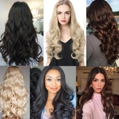 Fiber Sentetik Dalgalı Yarım Ay + 2 Yan Çıt Çıt - Bakır thumbnail 1