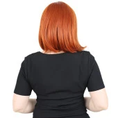 Fiber Sentetik Peruk Perçemsiz Kısa Düz - Bakır thumbnail 4