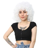 Animasyon Parti Ve Palyaço Peruğu - Beyaz thumbnail 1