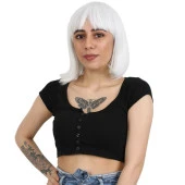 Küt Kahküllü Fiber Sentetik Peruk - Beyaz thumbnail 1