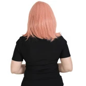 Küt Kahküllü Fiber Sentetik Peruk - Gül Kurusu thumbnail 4