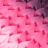 Afrika Örgüsü Ve Rasta İçin Sentetik Ombreli Saç - Koyu Pembe / Pembe / Açık Pembe thumbnail 2