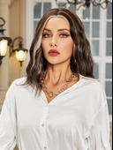 Kahverengi / Balköpüğü Röfleli Küt Tül Peruk thumbnail 2