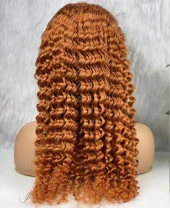 Gerçek Front Lace Tül Peruk - Afro Dalgalı - Bakır 70-75cm thumbnail 4
