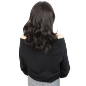 Dalgalı Perçemli Orta Boy Fiber Sentetik Peruk - Kahverengi thumbnail 4