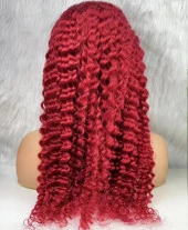 Gerçek Front Lace Tül Peruk - Derin Dalgalı - Kızıl 70-75cm thumbnail 4