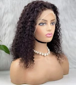 Gerçek Front Lace Tül Peruk - Kabarık Dalga - Doğal 50-55cm thumbnail 2