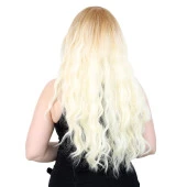 Fiber Sentetik Uzun Su Dalgası Peruk - Balköpüğü / Platin Uzun Ombreli thumbnail 4