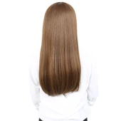 Fiber Sentetik Uzun Düz Peruk - Kumral thumbnail 4