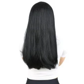 Fiber Sentetik Uzun Düz Peruk - Siyah thumbnail 4