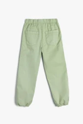 Koton Kız Bebek Paraşüt Kot Pantolon Pamuklu Beli Lastikli Cepli - Parachute Jean - 2