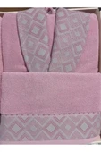 Özdilek Pamuklu 6 Parça Aile Bornoz Seti-Snazzy Antrasit Pembe - 2