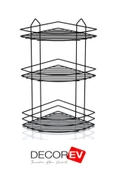 Decorev DC-5020 Dekoratif Paslanmaz Siyah Üç Katlı Banyo Köşeliği - 1