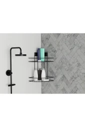 Decorev DC-5021 Dekoratif Yapışkanlı Metal Iki Katlı Şampuanlık Köşe Askı Siyah - 2