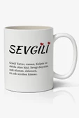 Sevgili Kelime Anlamı Sevgililer Günü Baskılı Kupa Bardak Kahve Kupa Bardak Model - 1