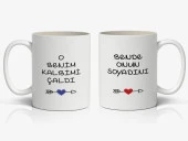 O benim Kalbimi Çaldı Bende Onun Soyadını Baskılı 2li Kupa Bardak Kahve Kupa Bardak - 1