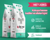 2li Avantaj Paketi Kokuya Hassas Topaklanan Tozsuz Kokusuz Bentonit Kedi Kumu 2x10kg - 1