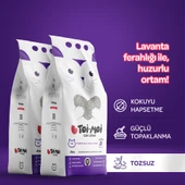 2li Avantaj Paketi Topaklanan, Tozsuz, Koku Hapseden Lavantalı Bentonit Kedi Kumu 2x10lt - 1