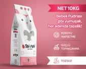 Tozsuz, Topaklanan, Emiciliği Yüksek Bebek Pudralı Bentonit Kedi Kumu 10Kg thumbnail 1