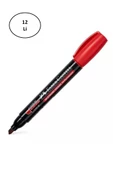 Faber Castell Permanent Markör 54 Kesik Uç Kırmızı Kalem 12'li - 1
