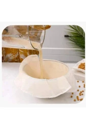 2li Set Organik Çember Süzme Bezi Yıkanabilir Keten Bez Natural 40 cm & 60 cm thumbnail 1