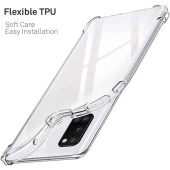 Samsung Galaxy A31 Shock Absorbing Darbe Emicili Şeffaf Silikon Kılıf thumbnail 4