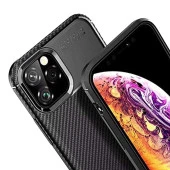 Apple iPhone 11 Pro Max Karbon Desenli Negro Silikon Kılıf thumbnail 6
