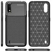 Samsung Galaxy A01 Karbon Desenli Negro Silikon Kılıf thumbnail 4