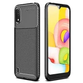 Samsung Galaxy A01 Karbon Desenli Negro Silikon Kılıf thumbnail 3